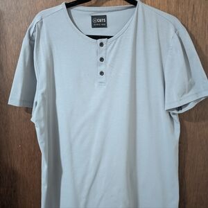 Cuts Clothing mens curved-hem Henley shirt